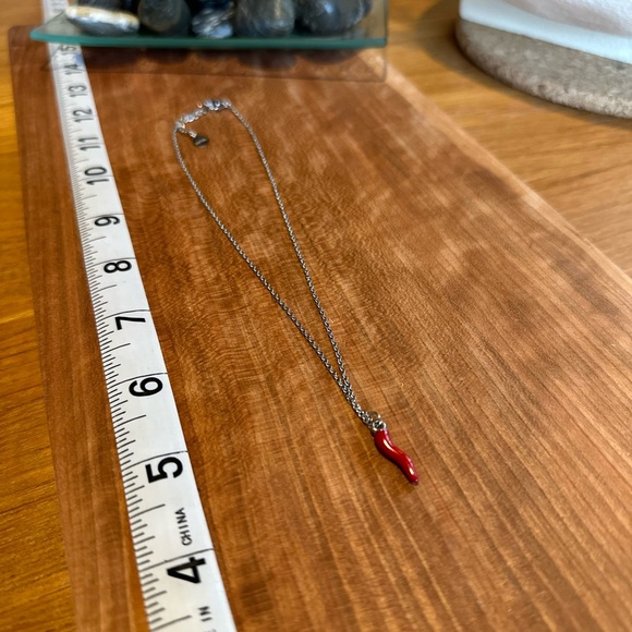 Italian Horn Silver Lucky Necklace Petite Dainty Delicate - Picture 4 of 4